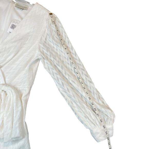 Sachin & Babi White Wrap Maxi Dress Sz 12 Elegant Long Sleeve V Neck Wedding NWT - Picture 15 of 16